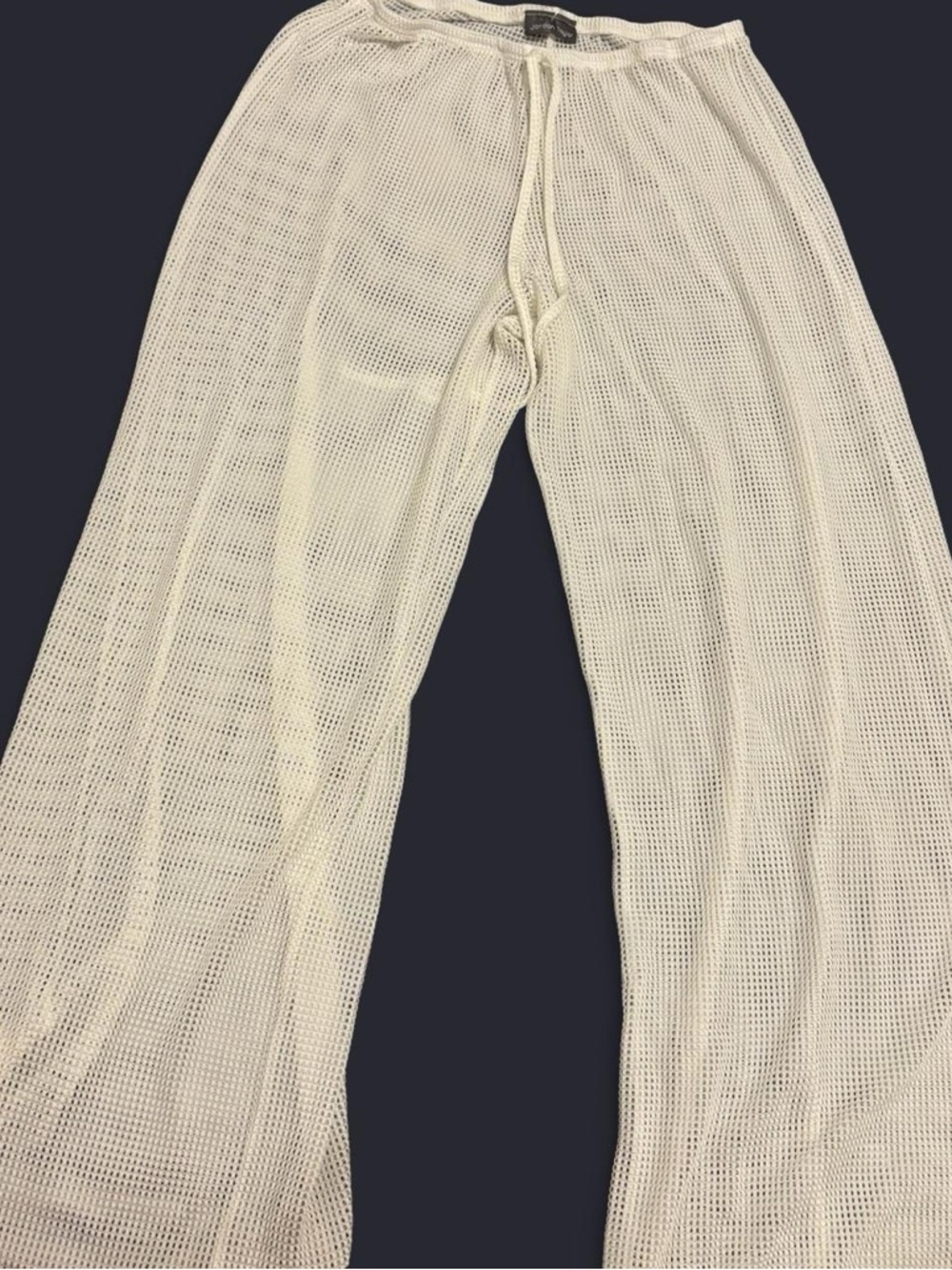 Sheer white pants beach y2k Swim Coverup Pants - Creamy